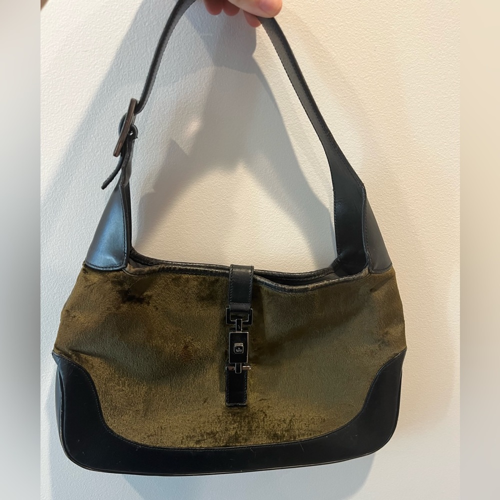 Vintage Gucci Velvet Jackie Shoulder Bag